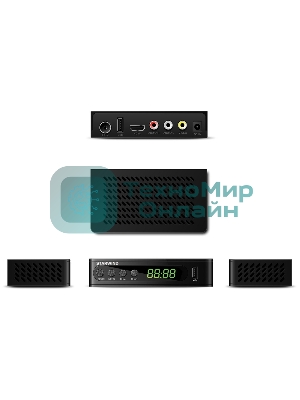 Приставка для цифрового ТВ Starwind CT-200 черный, DVB-T2, DVB-T, DVB-C, HDMI, USB 2.0 х2