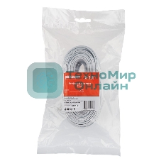 Телефонный шнур Rexant удлинитель RJ-11(6P-4C), длина 20 метров, белый