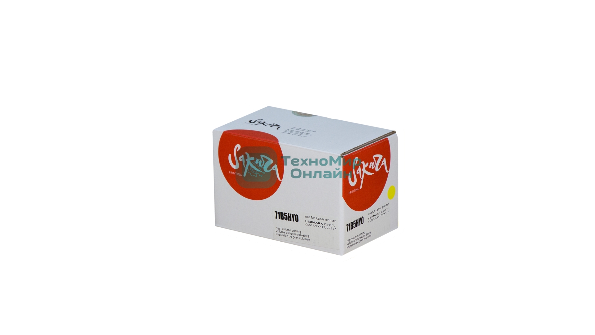 Картридж Sakura 71B5HY0 для Lexmark CS417dn/CS517de/CX417de/CX517de, желтый, 3500 к.