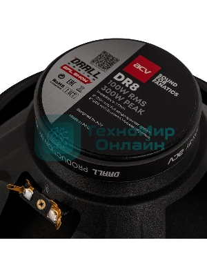 Колонки автомобильные ACV DRALL DR8 (без решетки) 300Вт 96дБ 3Ом 20 см (8 дюйм) (ком.: 2 кол.) широкополосные однополосные