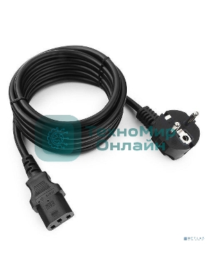 Кабель питания Cablexpert PC-186-VDE-1M, 1м, Schuko- C13, VDE, 10А, черный, с заземлением, пакет