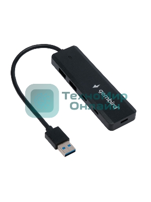 Разветвитель USB3.1 Gembird UHB-C415, 2хUSB, 2хType-C, с доп.питанием (порт Type-C), кабель USB 19см