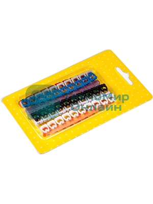 Набор цветных маркировочных кабельных клипс с цифрами, для кабелей диаметром до 5.5 мм
