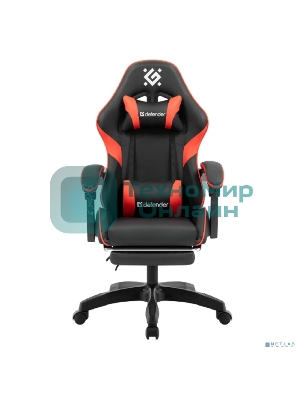 Кресло игровое Defender Serenity черный/красн,класс 2, PU,подножка