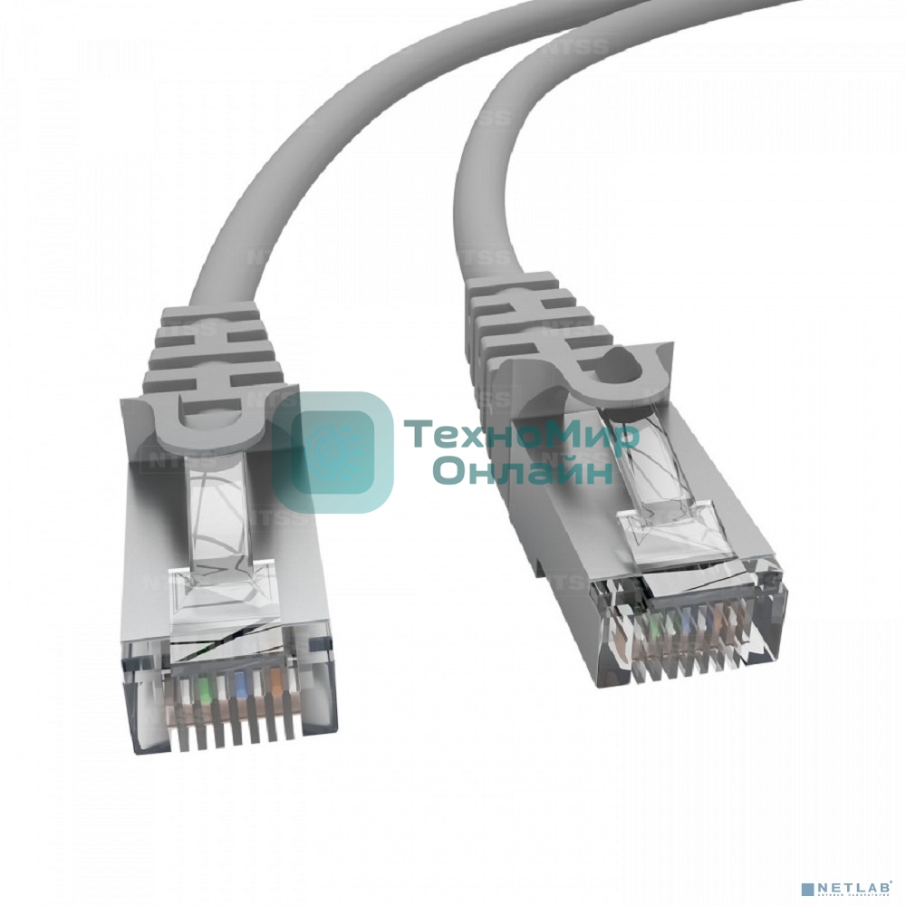 Патч-корд NTSS PREMIUM 2xRJ45/8P8C, T568B FTP CAT5e LSZH 2 метра, серый NTSS-PC-PM-FTP-RJ45-5e-2.0-LSZH-GY