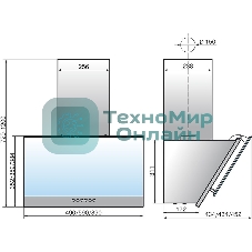 Вытяжка каминная Elikor Рубин S4 60П-700-Э4Д антрацит, 60 см, 700 куб. м/ч, 52 дБ