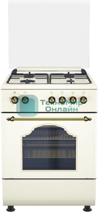 Газовая плита DeLuxe 606040.24г 006 (кр) чуг реш беж