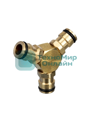 Тройник Palisad для разветвления или соединения, штуцерный, латунный