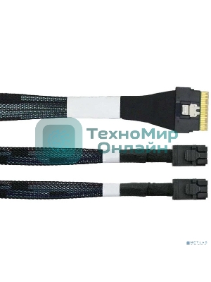 Кабель LR-Link SlimSAS x8 to 2 x miniSAS HD (SFF-8654 x8 - 2 x SFF-8643) Cable, 800мм