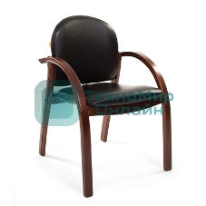 Конференц-стул Chairman 659 черный матовый (искусственная кожа/темный орех)