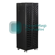 Шкаф коммутационный Lanmaster (TWT-CBB-22U-6X6-G1) напольный 22U 600x600 мм пер. дв. стекл задн. дв. спл. стал. лист 2-хст. 2 бок.пан. 800 кг черный IP20