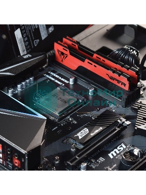 Оперативная память Patriot Viper Elite II, DDR4, 32GB (1x32 GB), 3200 MHz, CL18, DIMM, радиатор, красный, черный