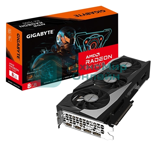 Видеокарта Gigabyte GV-R76GAMING OC-8GD AMD Radeon RX 7600 8Gb 128bit GDDR6 2355/18000 HDMIx2 DPx2 HDCP Ret
