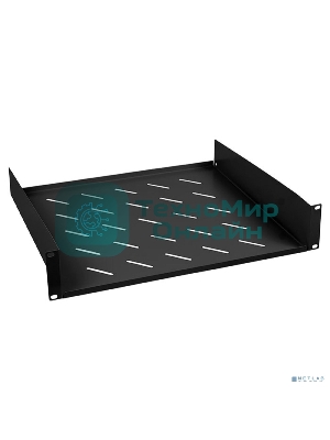 Полка Cabeus, консольная, 2U, 400 мм Г, для шкафов и стоек, черный