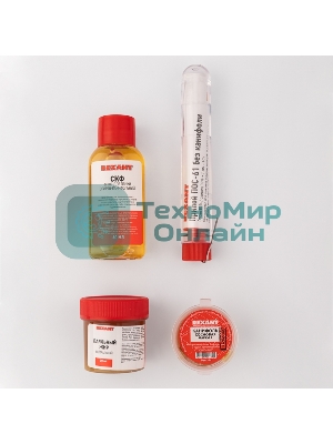 Набор К4 для пайки Rexant универсальный (припой, канифоль, паяльный жир, флюс СКФ)