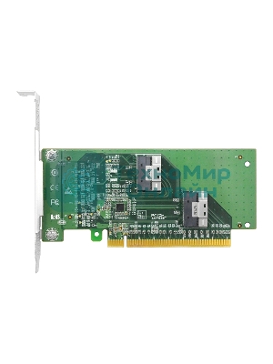 Адаптер для SSD PCIe x16 to Two SlimSAS SFF-8654 8i Adapter