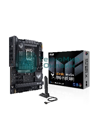 Материнская плата ASUS TUF GAMING Z890-PLUS WIFI, LGA 1851, Intel Z890, 4xDDR5, 4xSATA, 4xM.2, 1xPCIe 5.0 x16, 1xPCIe 4.0 x4, 1xDP, 1xHDMI, 1xUSB-C 3.2 Gen 2x2, 1xUSB-C Thunderbolt 4, 1x 2.5Gb LAN, 3xUSB-A 3.2 Gen 1, 3xUSB-A 3.2 Gen 2, 5x3.5 мм, 1xWi-Fi 7, ATX