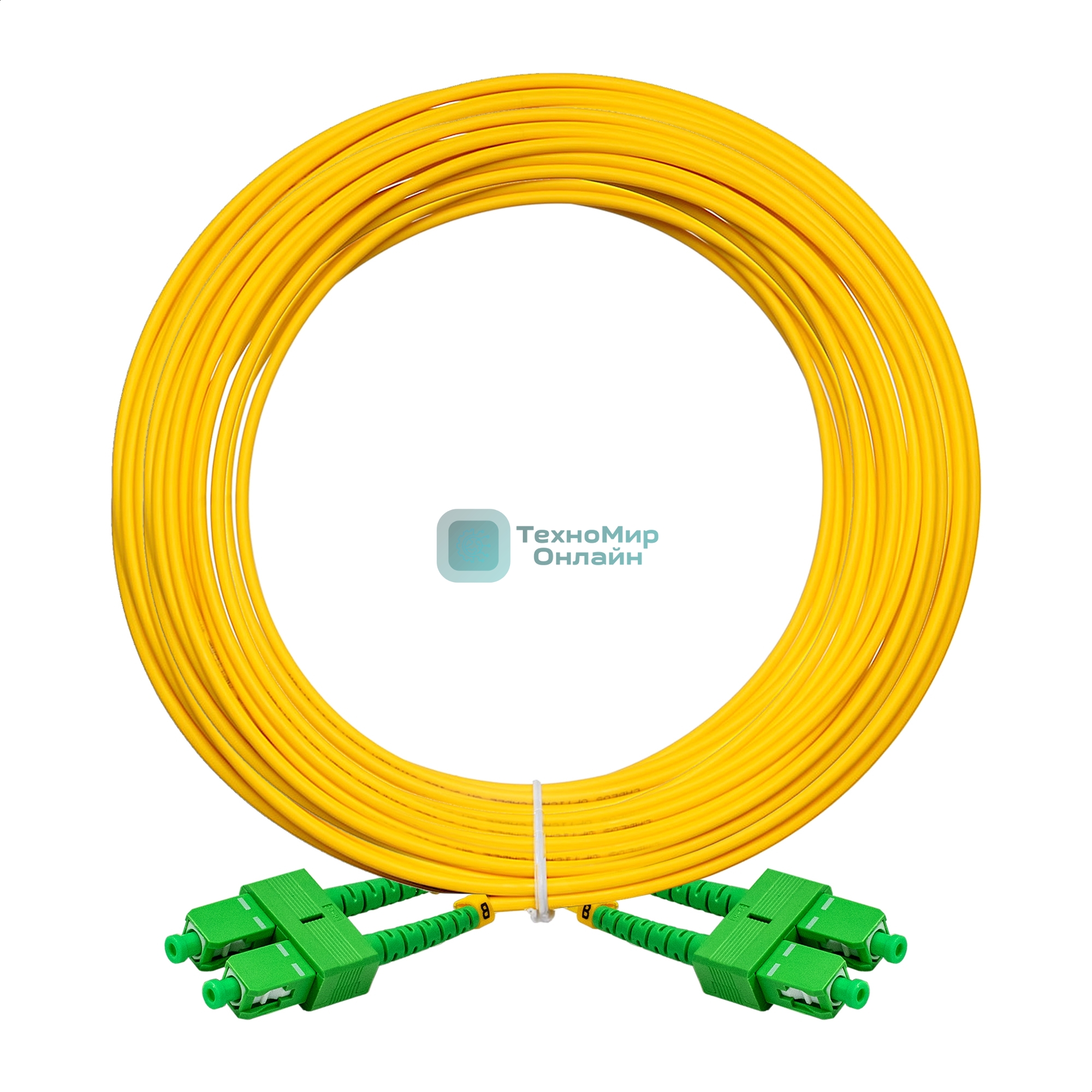 Патч-корд волоконно-оптический ExeGate FC-D-9-SC/APC-SC/APC-15M-LSZH (Шнур ВО SM 9/125 (OS2/G.652.D), SC/APC-SC/APC, Duplex, LSZH, 15м)