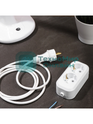 Колодка 2 гнезда с заземлением Rexant