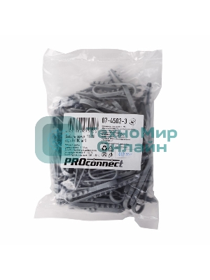 Дюбель-хомут нейлоновый PROconnect 11-18 мм, серый, упаковка 100 шт.