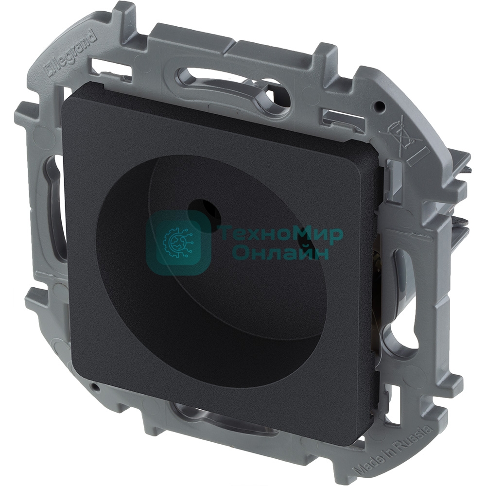 Розетка 2К 16А 250 В антрацит