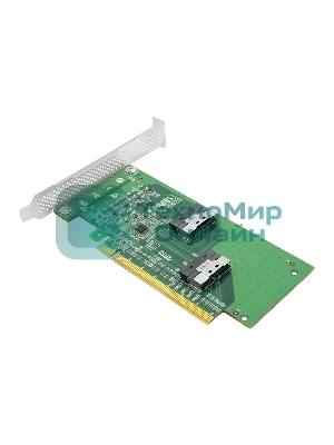 Адаптер для SSD PCIe x16 to Two SlimSAS SFF-8654 8i Adapter