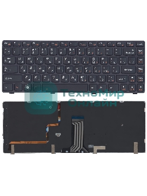 Клавиатура для ноутбука Lenovo IdeaPad Y480 черная с подсветкой
