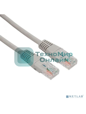 Шнур коммутационный Rexant патч-корд U/UTP RJ45-RJ45, cat.5e, LSZH серый, 1м