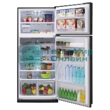 Холодильник Sharp SJ-XE55PMBK черный двухкамерный 388/148л морозилка сверху, No Frost