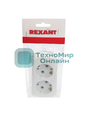 Колодка 2 гнезда с заземлением Rexant