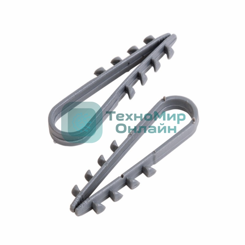 Дюбель-хомут нейлоновый PROconnect 5-10 мм, серый, упаковка 100 шт.