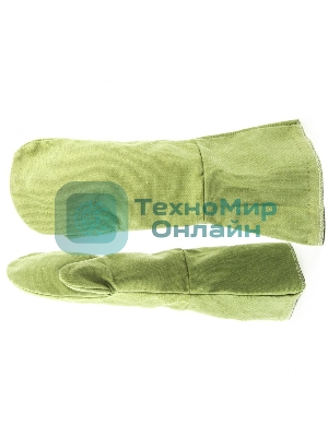 Рукавицы специальные Сибртех с притачными крагами двунитка (краги сварщика), огнеупорные