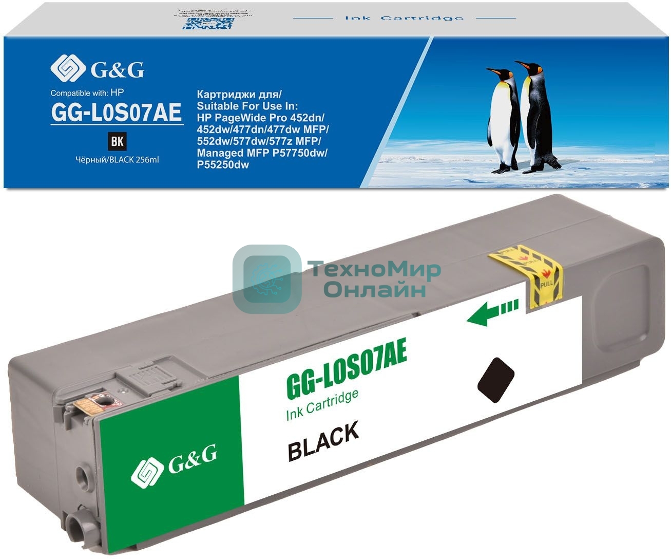 Картридж струйный G&G GG-L0S07AE черный (260мл) для HP PageWide Pro 452dn/452dw/477dn/477dw MFP