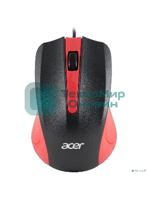 Мышь проводная Acer OMW012 черный/красный, 1200 dpi, USB, кнопки - 3
