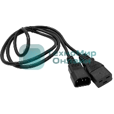 Шнур питания Lanmaster C19-C14, 3х0.75, 220В, 10А, черный, 2.0 метра