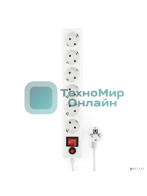 Сетевой фильтр Гарнизон ECL-6-W-1.8, 6 р, 10А, 1.8 м, ур.защиты 4, белый, пакет