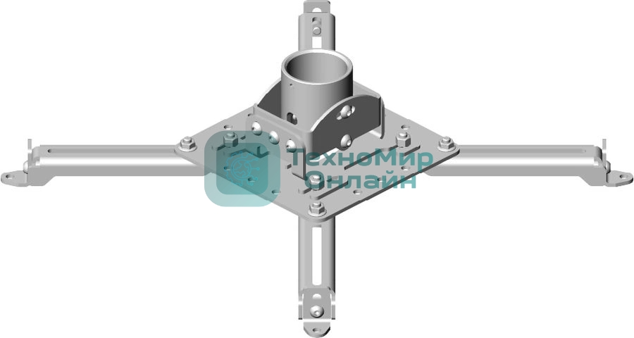 Универсальное потолочное крепление Wize Pro PR2-UNV-W для проекторов, максимальное расстояние между крепежными отверстиями мм, наклон +/-°, поворот +/- °, вращение 360°, до 35 кг, возможность крепления к потолку напрямую, белое