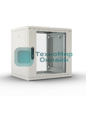 Шкаф телекоммуникационный настенный разборный 9U (600 × 520), съемные стенки, дверь стекло