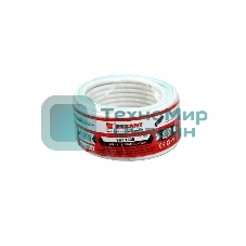 Кабель коаксиальный Rexant SAT 703B, 75 Ом, Cu/Al/Cu, 75%, бухта 10 м, белый