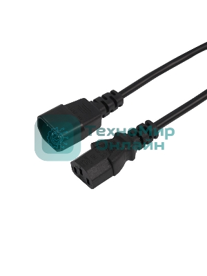 Шнур сетевой Rexant евроразъем C13 - евроразъем C14, кабель 3x0,75 мм², длина 1,5 метра (PE пакет)