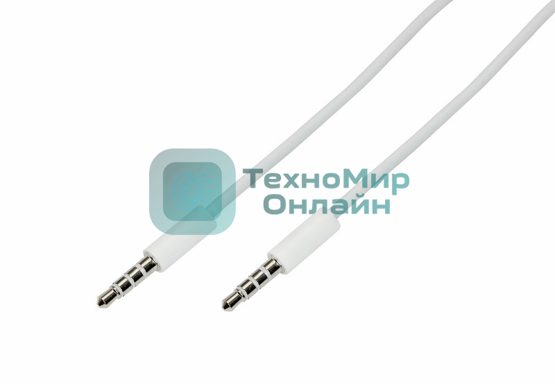 Аудиокабель Rexant 3,5 мм штекер-штекер 0,5 м белый