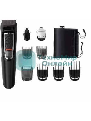 Триммер Philips MG3740/15 черный (насадок в компл:9шт)