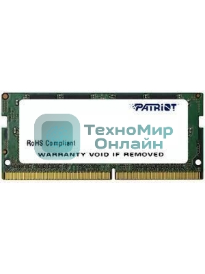 Оперативная память Patriot Signature, DDR4, 16GB (1x16 GB), 2666 MHz, CL19, SO-DIMM