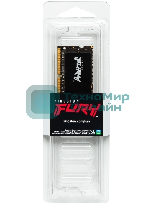 Оперативная память Kingston Fury Impact, DDR4, 16GB (1x16GB), 3200MHz, CL20, SO-DIMM