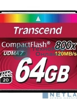 Флеш карта CF 64Gb Transcend, 800X