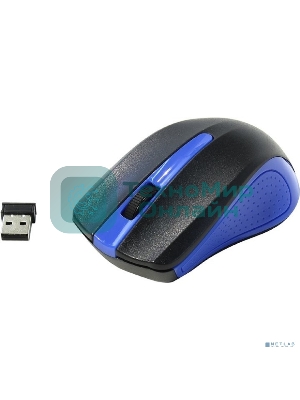 Мышь беспроводная Oklick 485MW черный/синий, 1200 dpi, радиоканал, USB, кнопки - 3