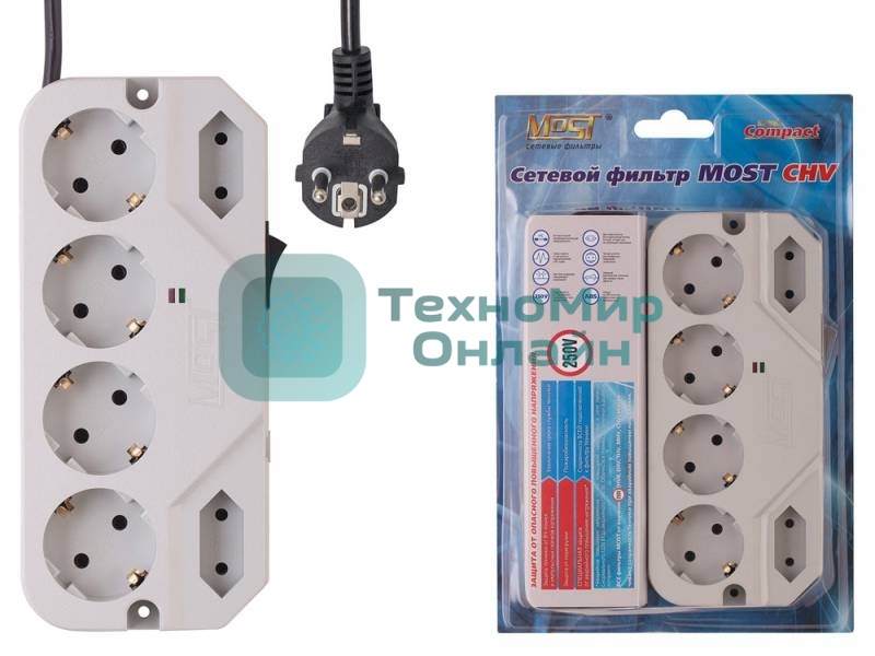 Сетевой фильтр Most СHV 5м (6 розеток) белый (коробка)