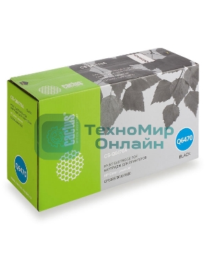 Картридж лазерный Cactus CS-Q6470A черный (6000 стр.) для HP Color LaserJet CP3505/3600/3800