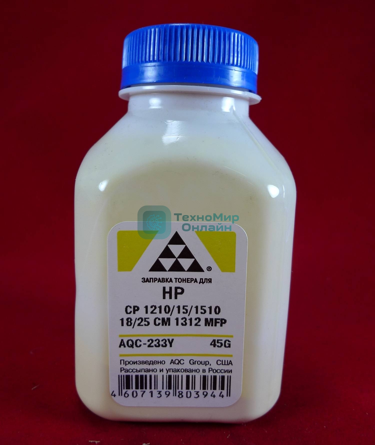 Тонер HP CP 1210/15/1510/18/25/CM 1312 MFP Yellow, (фл.45г.) AQC фас. Россия