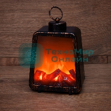 Светодиодный камин Neon-night Лофт с эффектом живого огня 17х10х24,5 см, 3хС (не в комплекте) и USB (в комплекте)